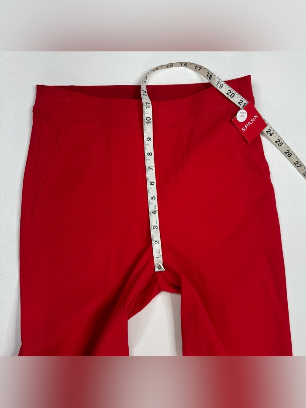 SPANX On The Go True Red Slim Straight Ponte Pants Womens Medium Tall 20365T NWT - Picture 10 of 13